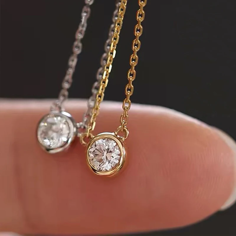 

Настоящее серебро S925, 6,5 мм, 1,0 карата, цвет D, круглое ожерелье с подвеской в виде кота из муассанита для женщин и девочек, ювелирные изделия, подарки на день рождения, День святого Валентина