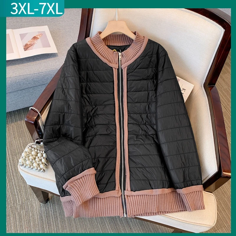 New 2024 Ladies Autumn Winter Plus Size Tops For Women Large Long Sleeve Black Jacket 3XL 4XL 5XL 6XL 7XL