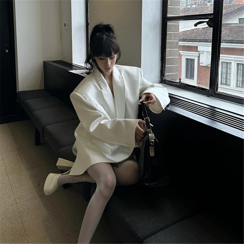 

Блейзер для поездок на работу, пальто, женские пальто с заклепками, пошивкой, рюшами в полоску, мягкая изогнутая замша, асимметричная сборка, кофейный темно-синий цвет