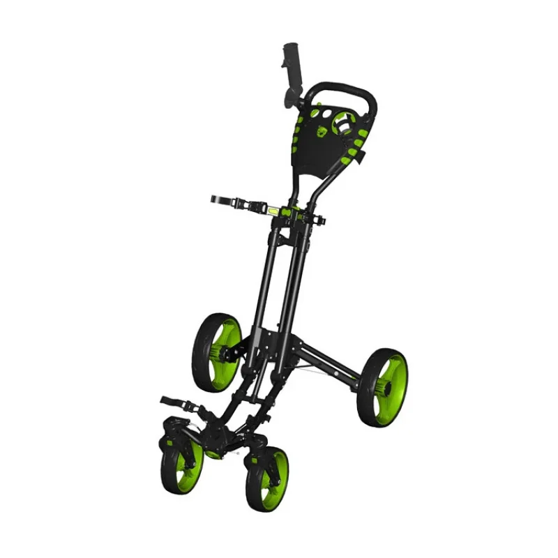 Factory Hot Selling One-Click Folding 4-Rad Golf Push By mit drehbarem Vorderrad