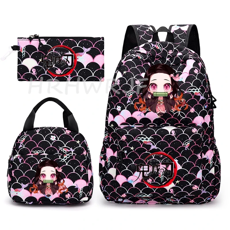 Demon Slayer nezuko kamado Backpack Cute School Bags For Girls Boys Pockets Kawaii Teens Laptop Backpack Harajuku Mochilas YK2 view 4