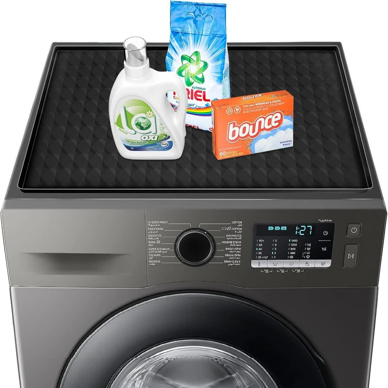Washer and Dryer Topper Protector Mat, Laundry Washing Machine Top Cover Non-Slip,Silicone Large Washer and Dryer Covers for Top