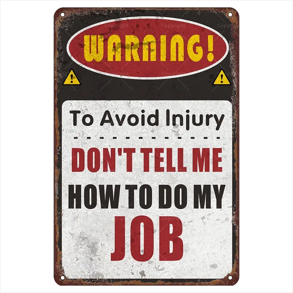 Warning Retro Metal Tin Signs, 12