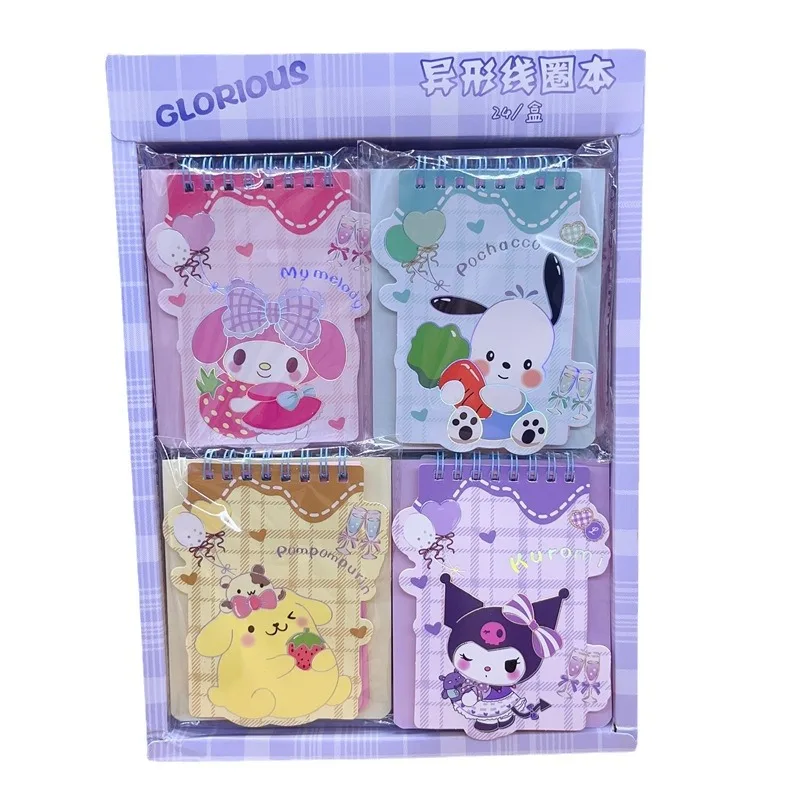 12pcs/lot Sanrio Melody Kuromi Coil Notebook Cinnamoroll Notepad Cute Memo Diary Planner Stationery Gift Office School Supplies