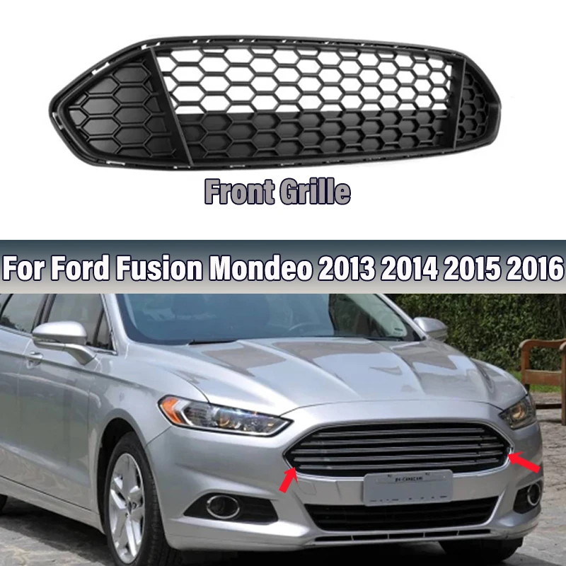 

Front Bumper Grille For Ford Fusion Mondeo 2013 2014 2015 2016 Honeycomb Hex Mesh Upper Central Racing Grille Car Accessories