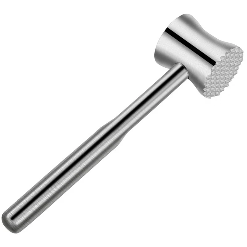 ABZL Meat Tenderizer Tool, 2 In 1 For Beef, Chicken Meat Mallet- 304 Stainless Steel, Dishwasher Safe Pounder