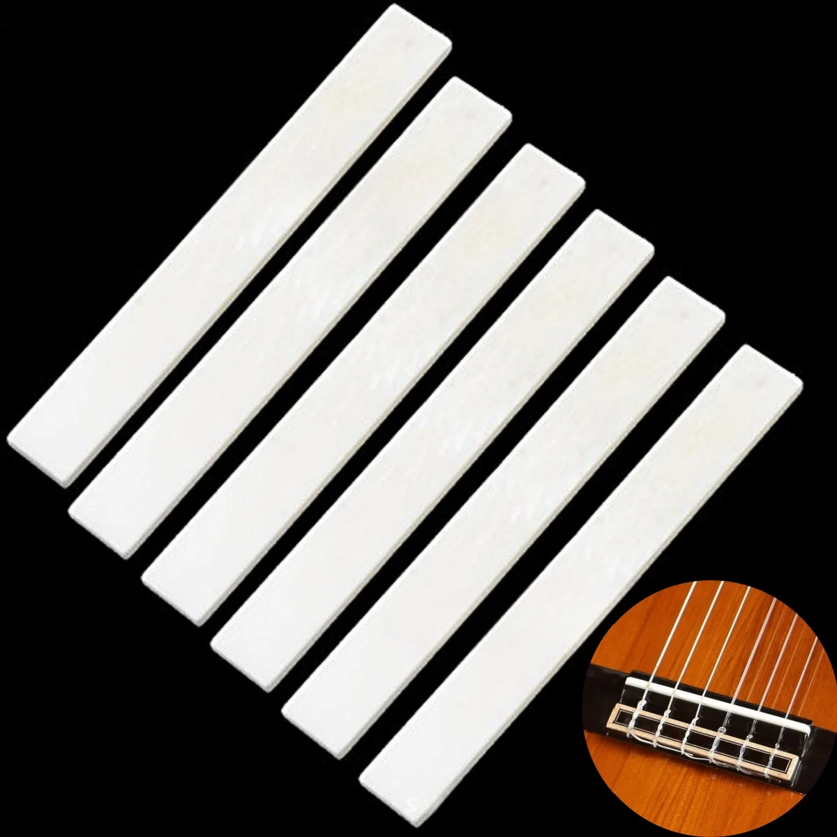 Miwayer 3/5/10Pcs Guitar Bridge Nuts White Buffalo Bone 80*3*10mm/for Guitar Mandolin Banjo/Ukulele Instrument Parts Replacement