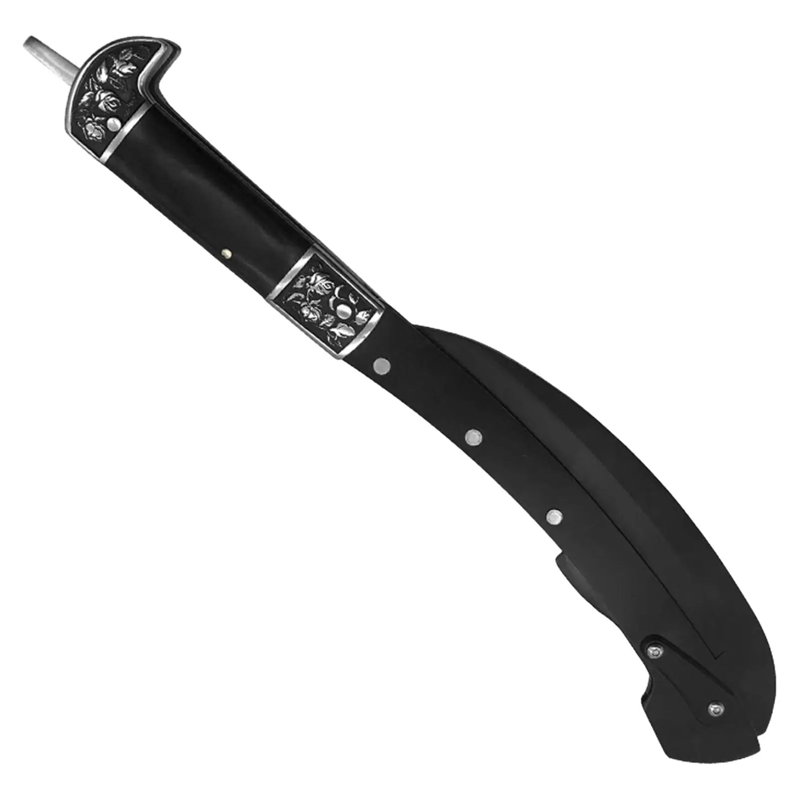 Black Sharp Folding Sickle Scythe Brush Cutter with Sheath for Trimming Pruning Plants