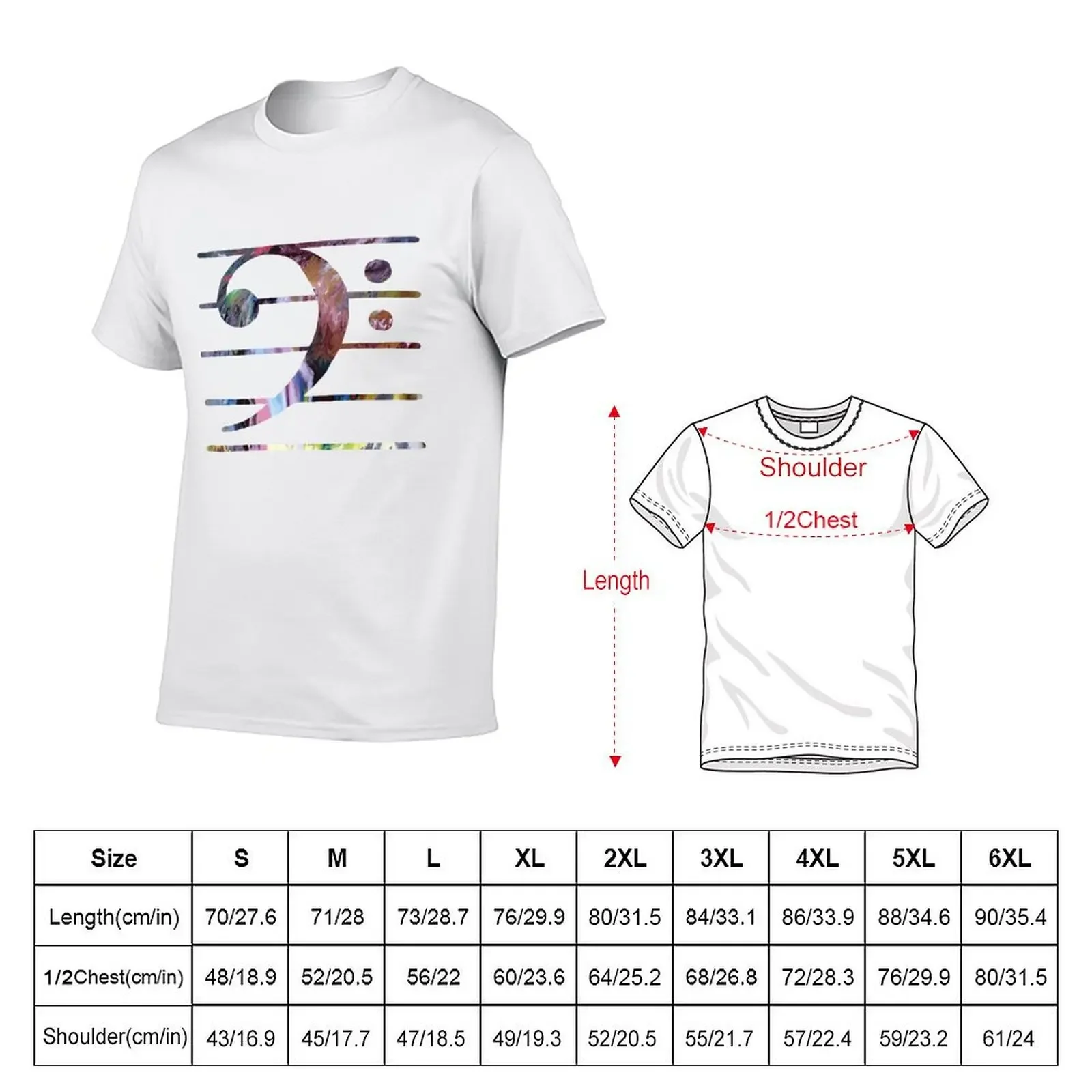 Bass clef T-Shirt vintage t shirts summer clothes hippie clothes anime clothes T-shirt men