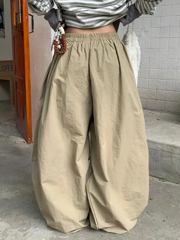 Streetwear Cargo Pants Women Y2K Loose Casual Vintage Wide Leg Trouser Summer High Waist Hip Hop Sports Retro Baggy Sweatpants