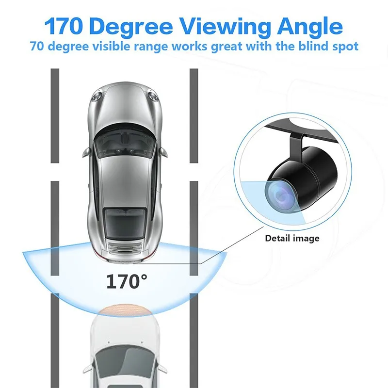 Car universal tachograph astern image rear pull camera butterfly 4 holes HD night vision rear vision waterproof