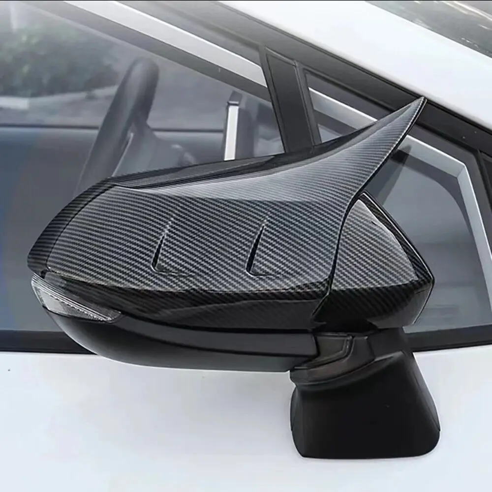 For Toyota Corolla 2019-2023 Car Rearview Side Mirror Cover Horn Wing Cap Exterior Door Rear View Case Trim Shell Housing Add on