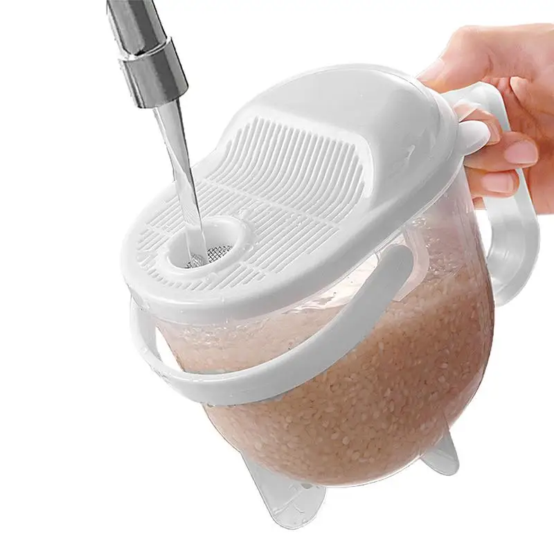 

Rice Washer Kitchen Colanders Strainer Bowl with Lid Multifunctional Plastic Washer Rice Washing Kitchen Tools