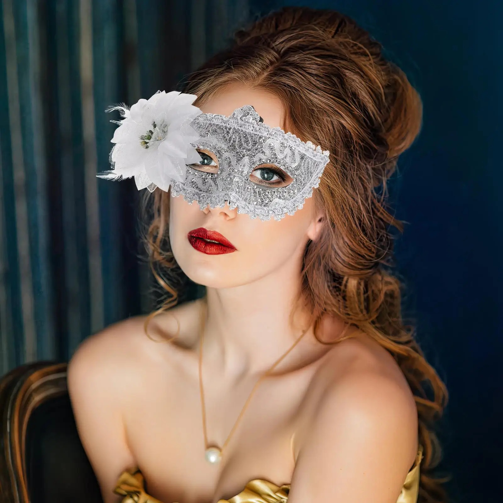 Koronkowe męskie i damskie dekoracje w stylu vintage zdobione damskie kostiumy na Halloween maska ​​na bal maskowy