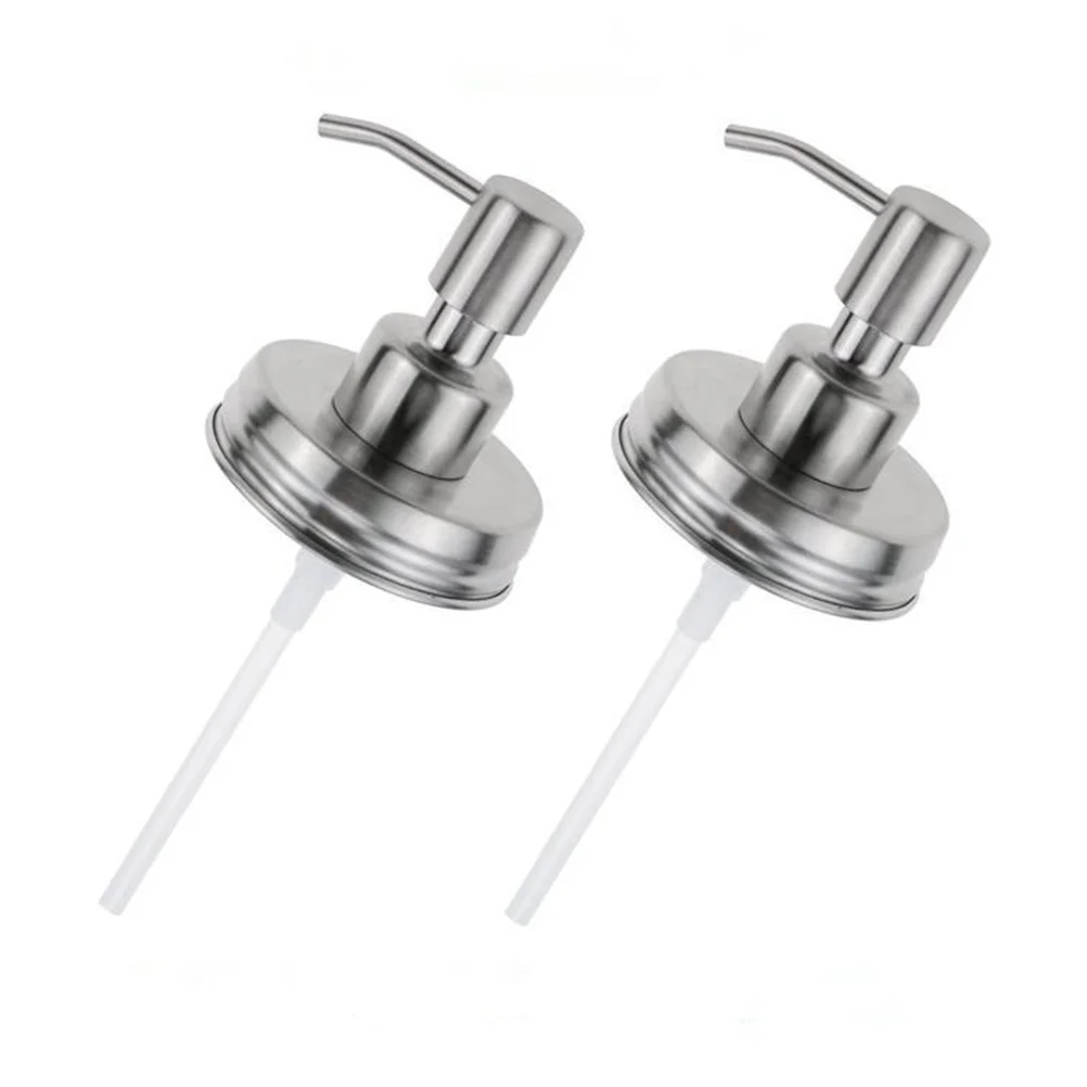 4 قطع من مضخات توزيع الصابون المصنوعة من الفولاذ المقاوم للصدأ وأغطية مضخة لوشن بديلة للمطبخ والحمام باللون الفضي #3