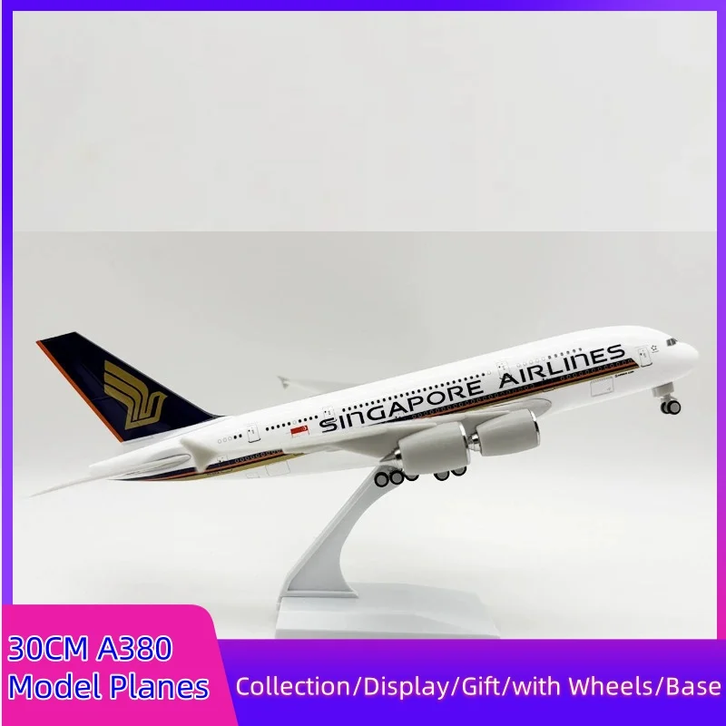 

30cm Resin Model Plane A380 Singapore Airlines a380 Diecast Miniature Airplane Model Toys For Children Aviation Enthusiast
