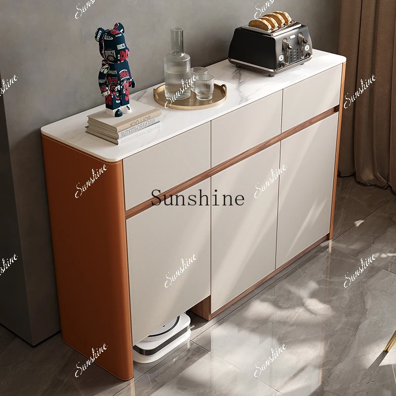 Sweeping robot storage locker Modern multi-functional living room solid wood housekeeping cabinet  FT