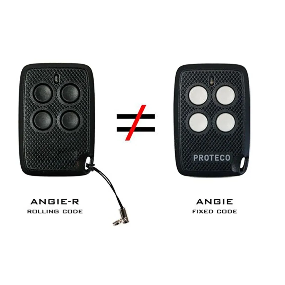 PROTECO ANGIE Garage Remote Control 433.92MHz Fixed Code Transmitter Gate Key Fob