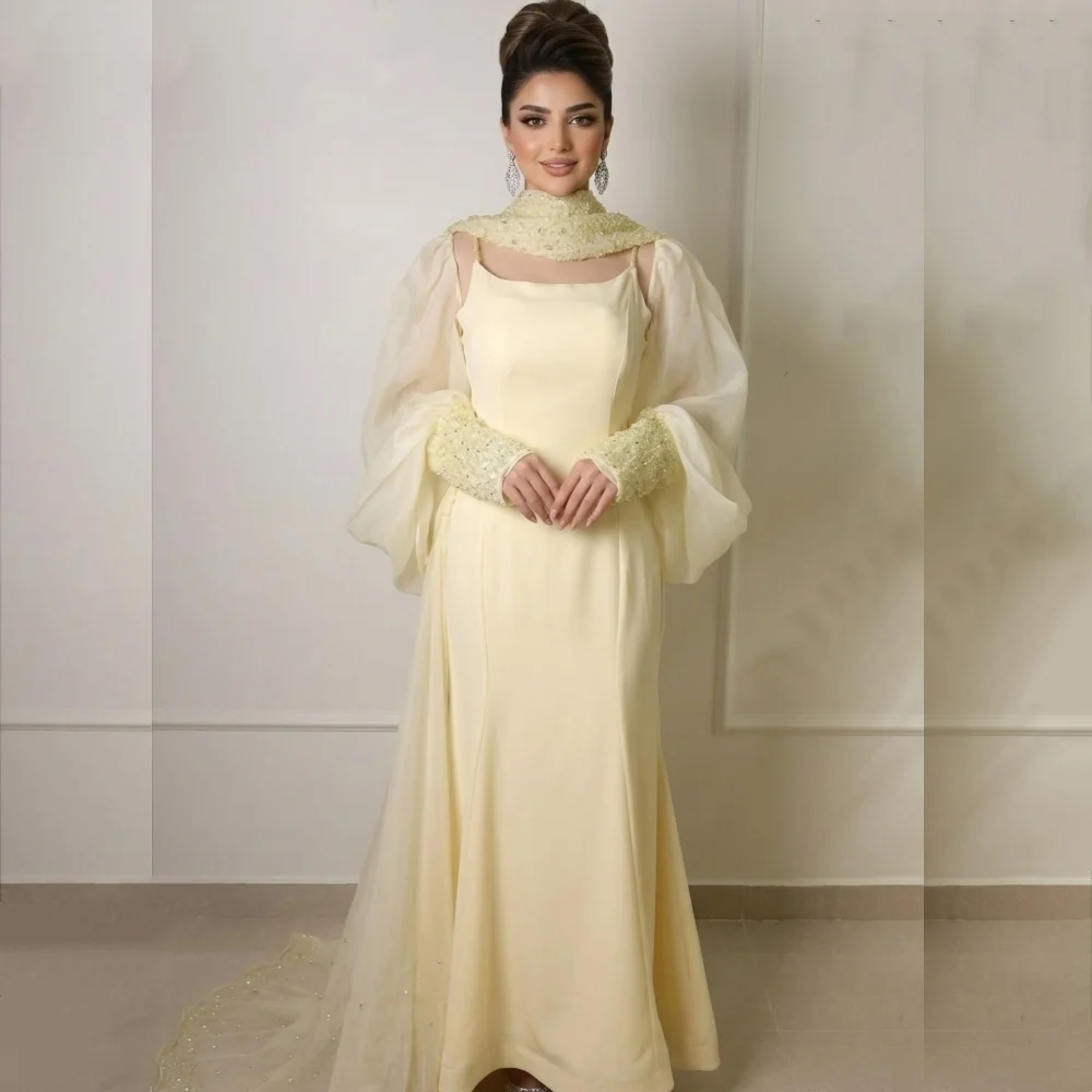 

Customized High Quality Glitter Evening Dress Pleat Backless Trumpet Long Dresses Wedding Party Dress Exquisite