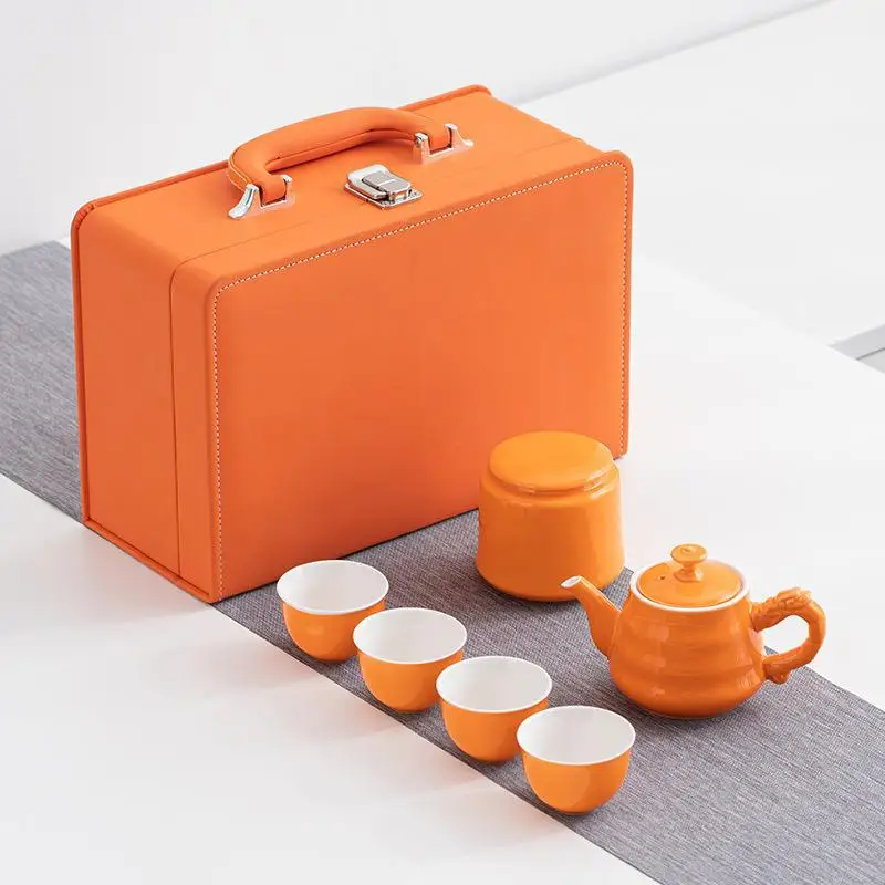 Portable Kung Fu Travel Set One Pot Four Cups Tea Canister Business Gift Souvenir