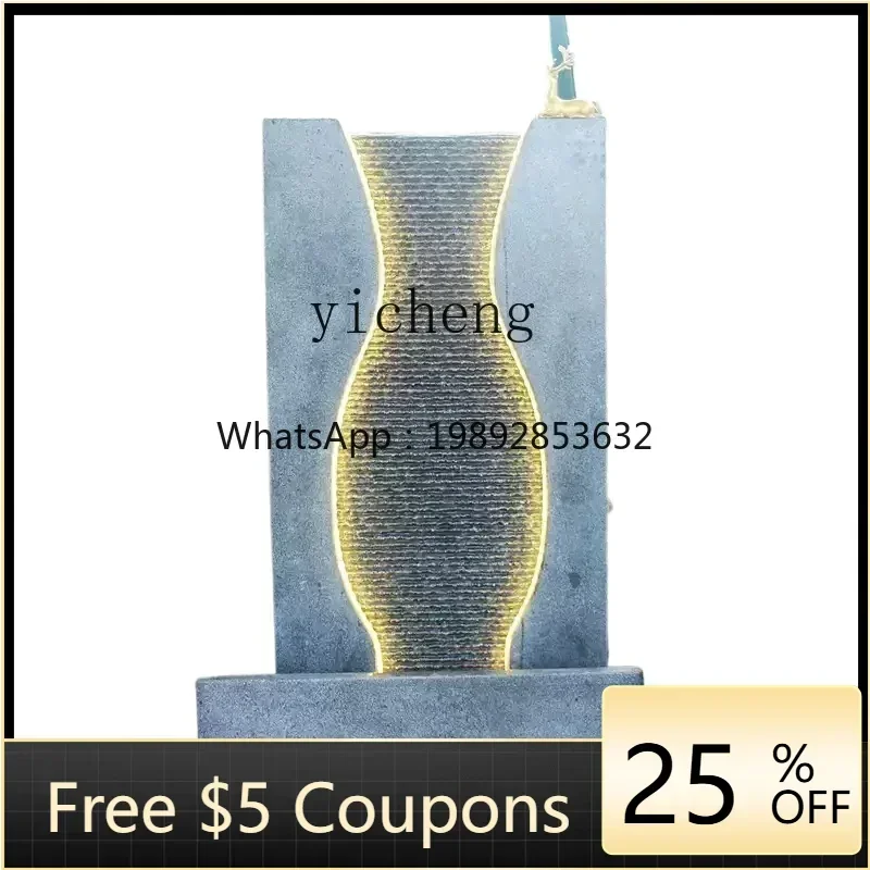 BJ   courtyard stone carving stone water curtain wall running water screen outdoor rockery fountain waterfall decoration