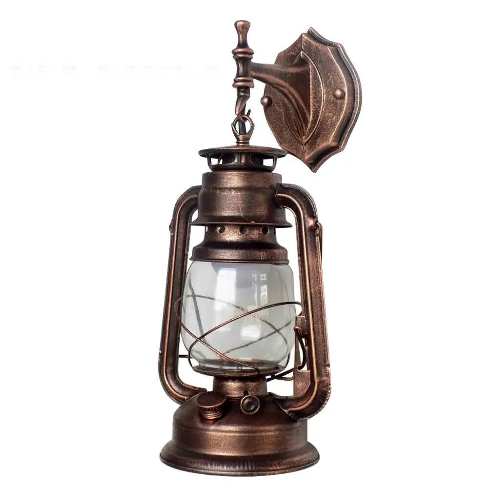 Wall Light Retro Lantern Antique Vintage Rustic Lamp Wall Sconce Porch Light Fixture E27 US