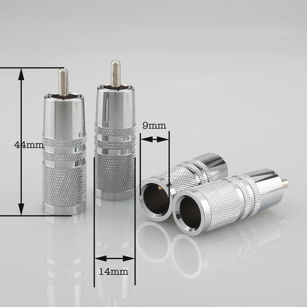 4 Pieces RCA Signature Series Gold / Rhodium Plated Male RCA Connector RCA Plugs DIY Hifi Audio Cable