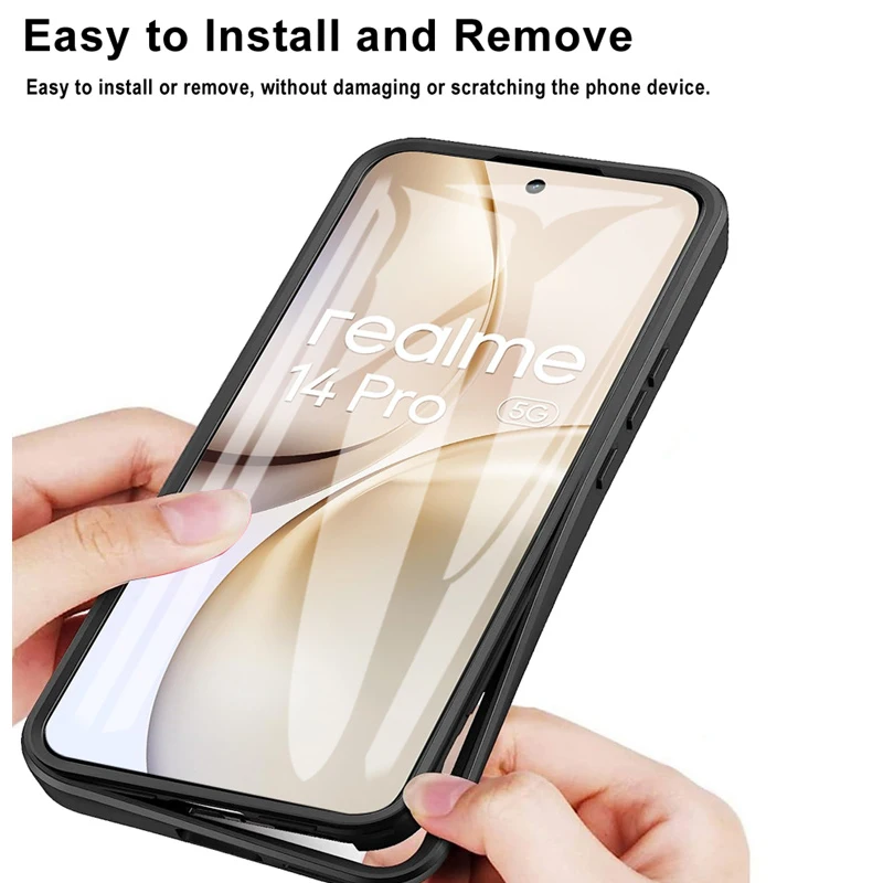 Realme 14 Pro RMX5056 ケース耐衝撃クリア 360 完全保護両面ソフト電話カバー Realme 14 Pro 5G RMX5056 用