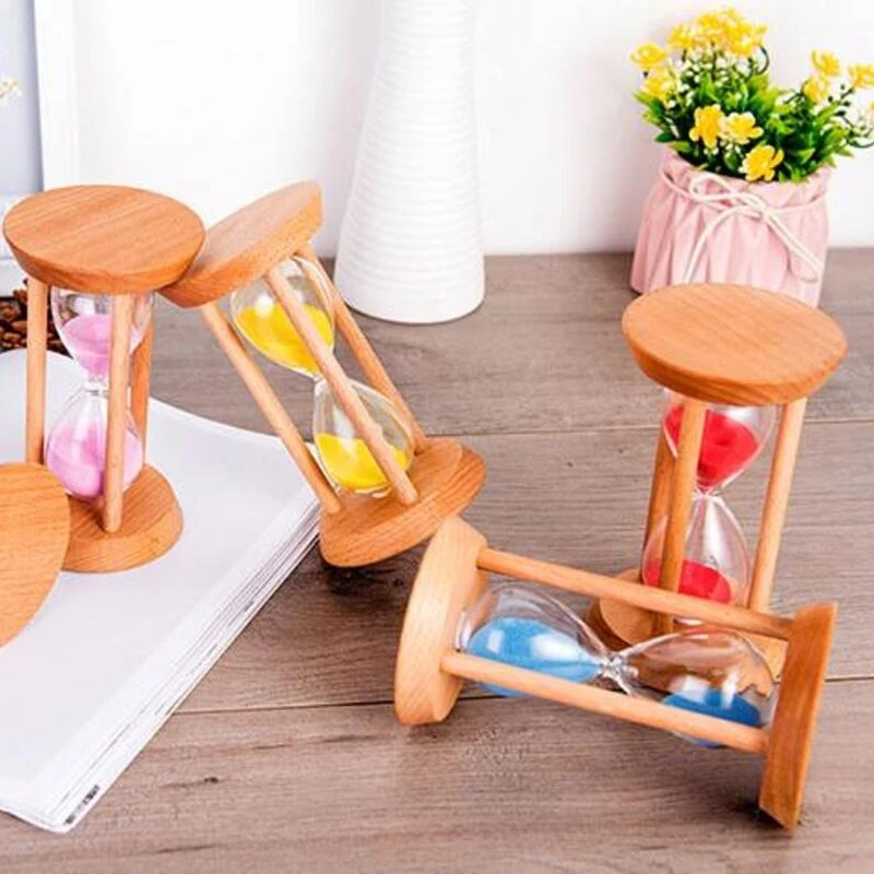 5/10/15/20/30 Minutes New Wooden Hourglass Mini Desktop Decoration Sand Clock Creative Timer Children's Sandglass Kitchen Gift