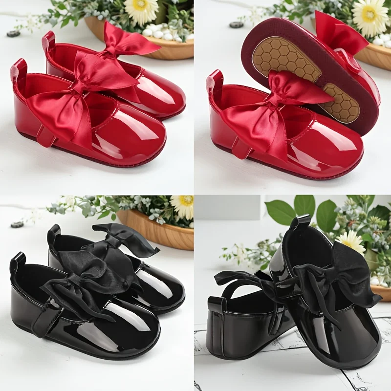 Spring and Autumn Style 0-1 Year Old Newborn Baby Girl Butterfly Bow Soft Sole Anti Slip Baby Cute Walking Shoes