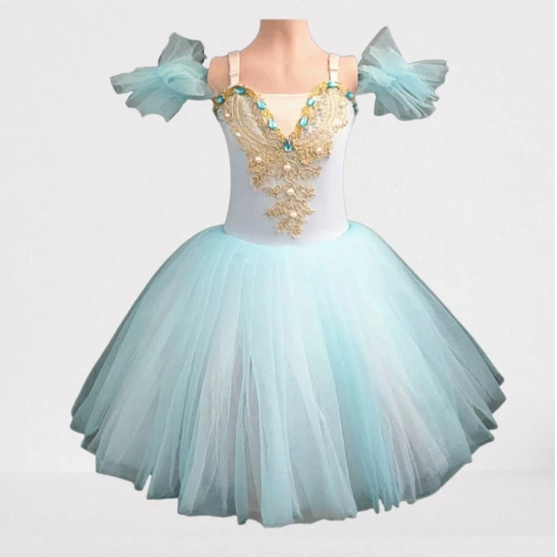 

Новая мягкая газовая юбка для детского балета, пышная юбка, балетный танцевальный костюм для девочек, костюм для выступлений на сцене студенческой группы