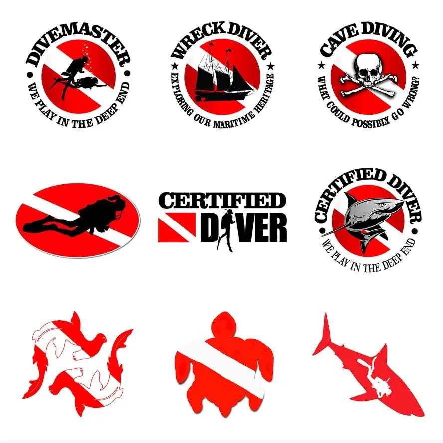 

Persobalized Dive Flag Club Camper Car Stickers DIY Occlusion Scratch Waterproof Window Trunk PVC Vinyl Decals