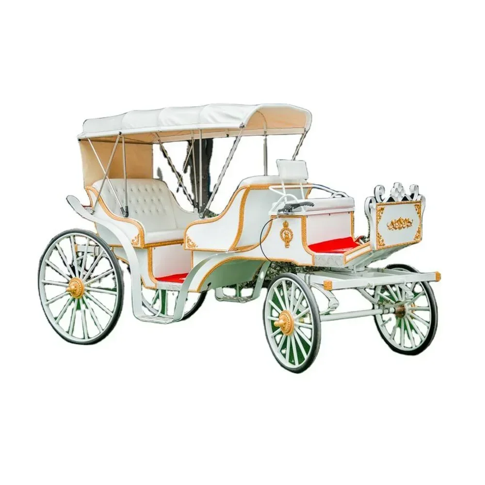 

Cheap And Fine New Cinderella Drawn With Hood White English Bridal Cinderella Horse Carriage Buggy Cabriolet Royal