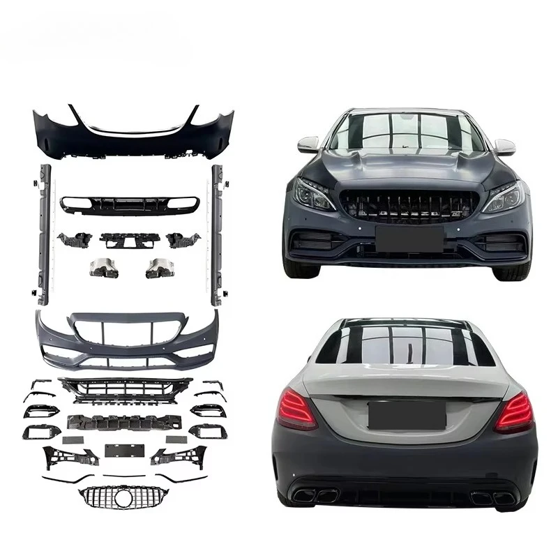 

Wholesale Car Body Kits for C Class W205 Upgrade Original C63 Body Kits 2015-2021 Flat Angle Body Kit