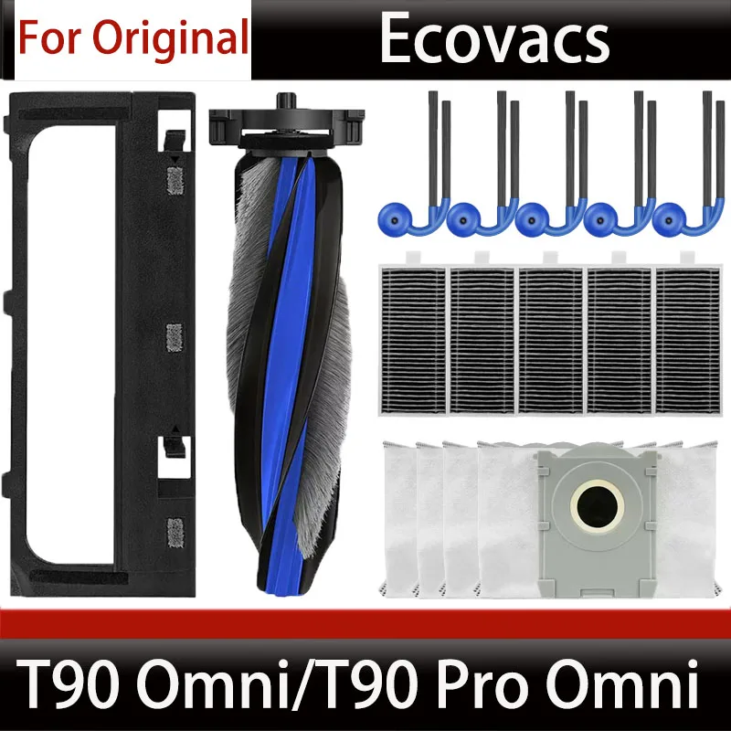 

Genuine Ecovacs T90 Pro Omni Vacuum Cleaner Accessories | T90 Omni Main Brush Cover, Side Brush, Filter, Dust Bag Consumables