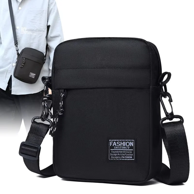 

Simple Casual Mini Crossbody Bag Men's Nylon Small Shoulder Bag For Men Oxford Messenger Phone Side Sling Bag Husband Chest Pack