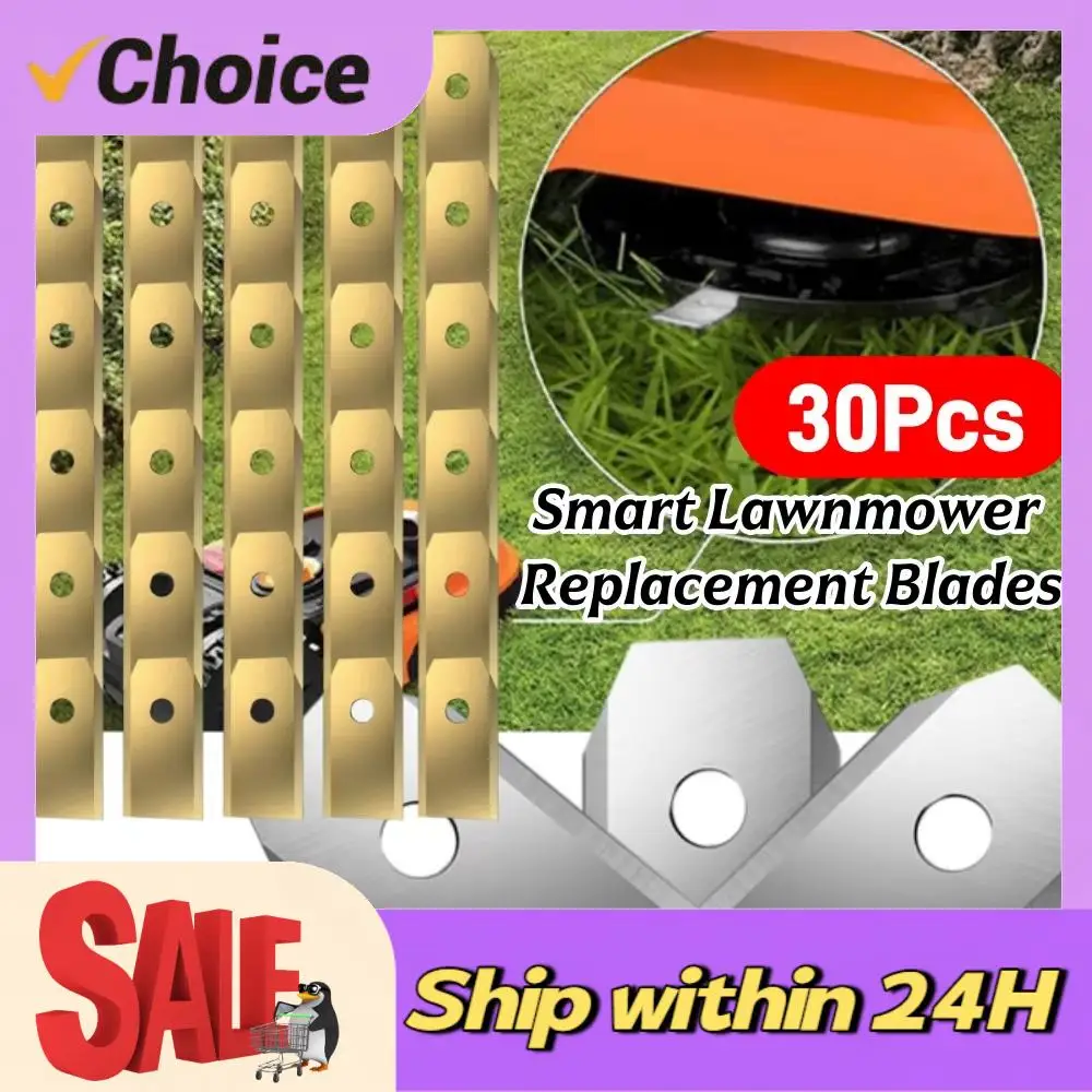 30Pcs For Segway Navimow Robotic Lawn Mower Blades 35x18x0.9MM Lawnmower Blading Kit Grass Cutting Blade Set for Garden Yard Use