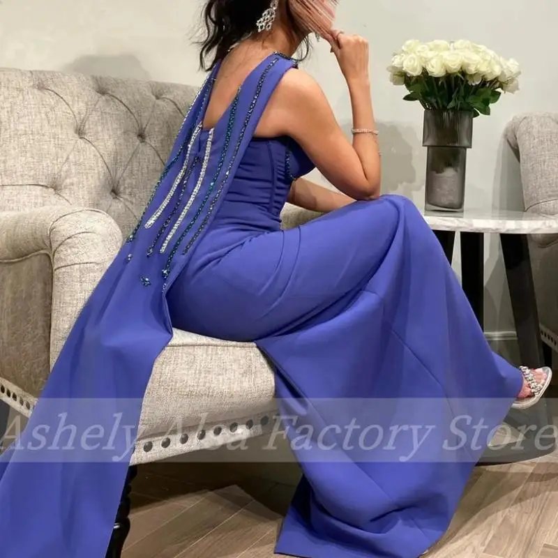 Saudi Arabic Luxury Women Formal Evening Dresses With Wrap Sweetheart Beading Pearl Long Party Special Occasion Dress Pageant