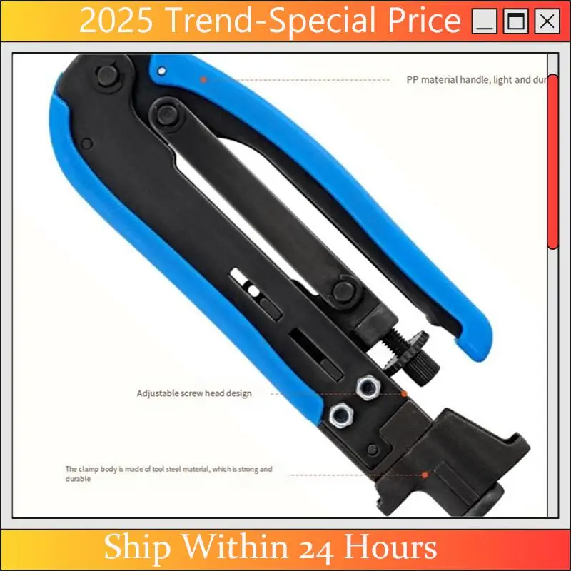 AA64 F Connector Crimping Plier Wire Crimper RG59 RG6 Cable TV Crimper Tool Compression Tool