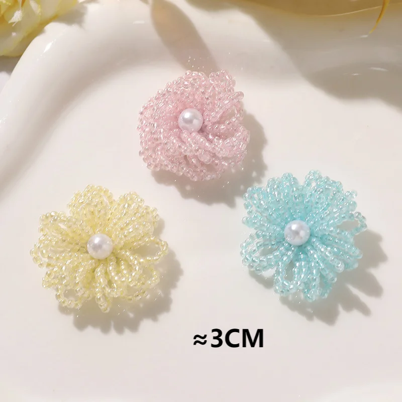 Handmade Glass Beads Cluster Flower Ornaments 5pcs Wholesale DIY Jewelry Making Embellishment Decoration Accessory Finding
