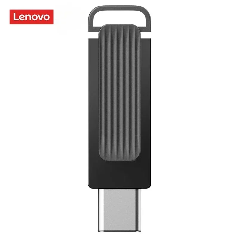 Lenovo 32GB Type-C USB3.2 Mobile USB Flash Drive X3C Max Black Dual-interface Rotary High-speed Read/write USB Flash Drive