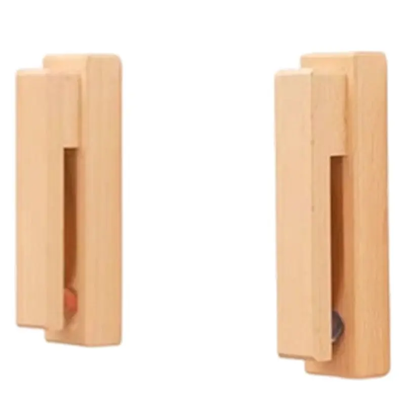 [NEWA76K!】 2Pcs Solid Wood Towel Rack Hook - No-Drill
