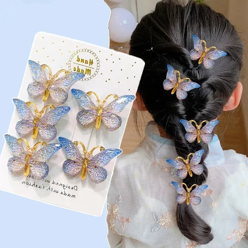 Doce Stereoscopic Gradiente Cor Hairpins para Baby Girls, Kids Hair Clips, Crianças Headwear, Princesa Barrette, Acessórios bonitos, 5pcs