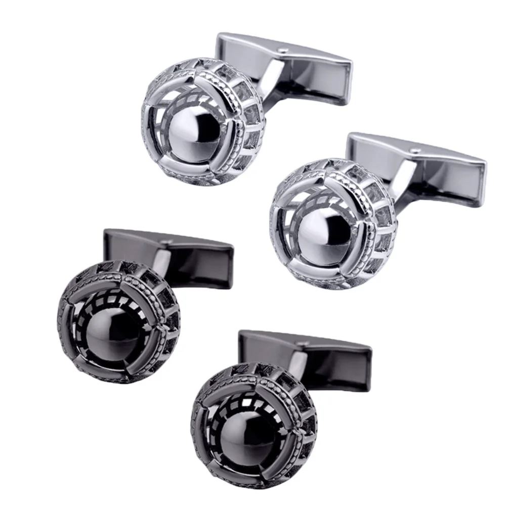 Mechanical Wind-cut Hollowed-out Movable Bead Sleeve Button Men's Business Formal Shirt Cufflinks Men's Formal Banquet Accessory