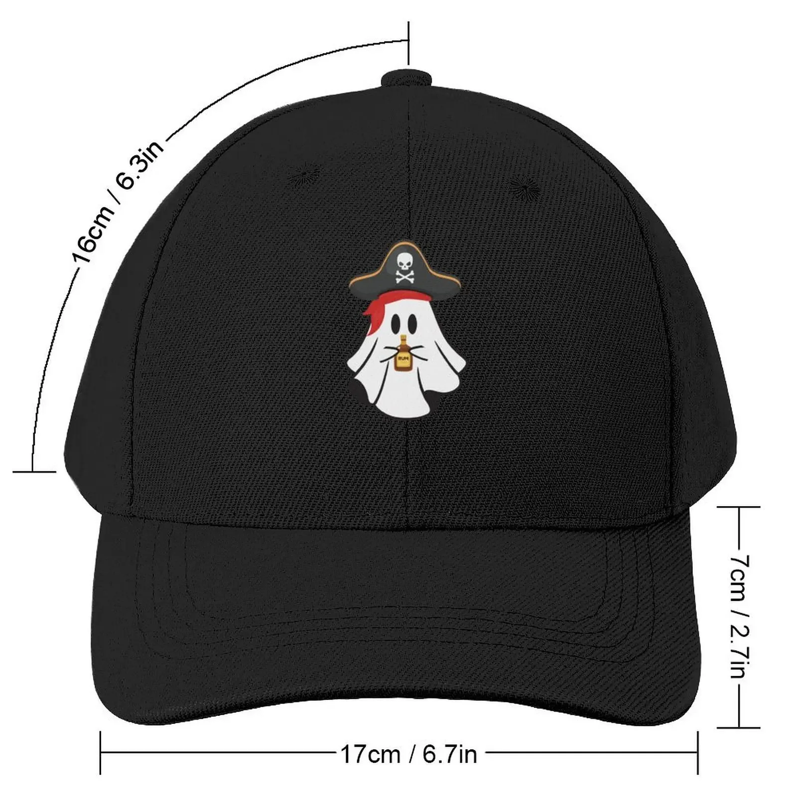 Happy Little Pirate Ghost Sipping on Rum Baseball Cap Rugby New In Hat Women's Golf Clothing Men's