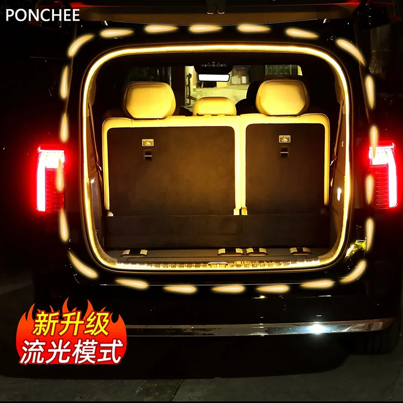 For Geely ZEEKR 009 2022-2025 Trunk Light Strip Trunk Ambient Lighting Safe and Waterproof Automobile Modification Supplies