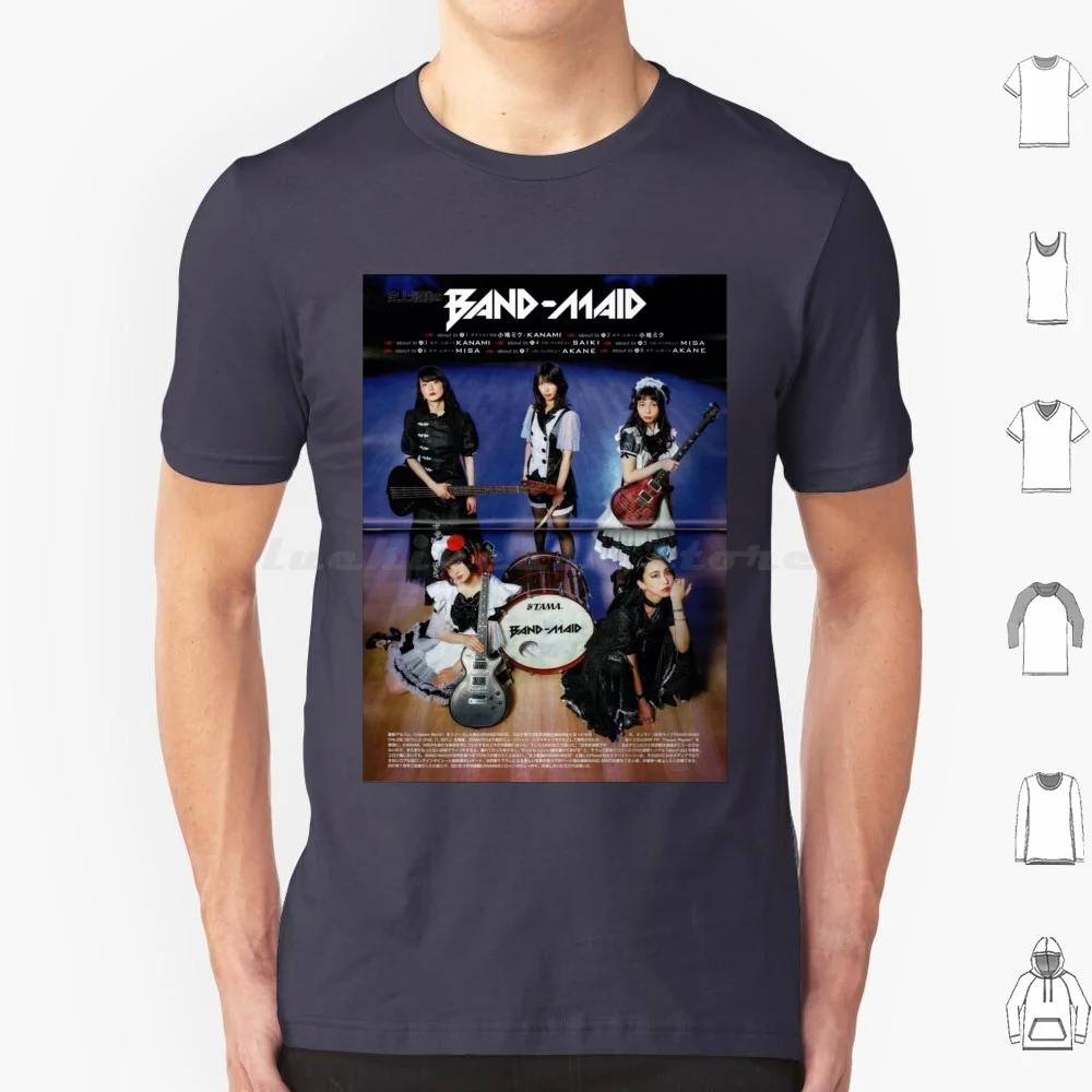 Camiseta de sirvienta de banda de grupo de algodón para hombres y mujeres DIY estampado música Pop Japón Metal Bandmaid grupo niñas Misa Kanami Miku Okyuji Nippon