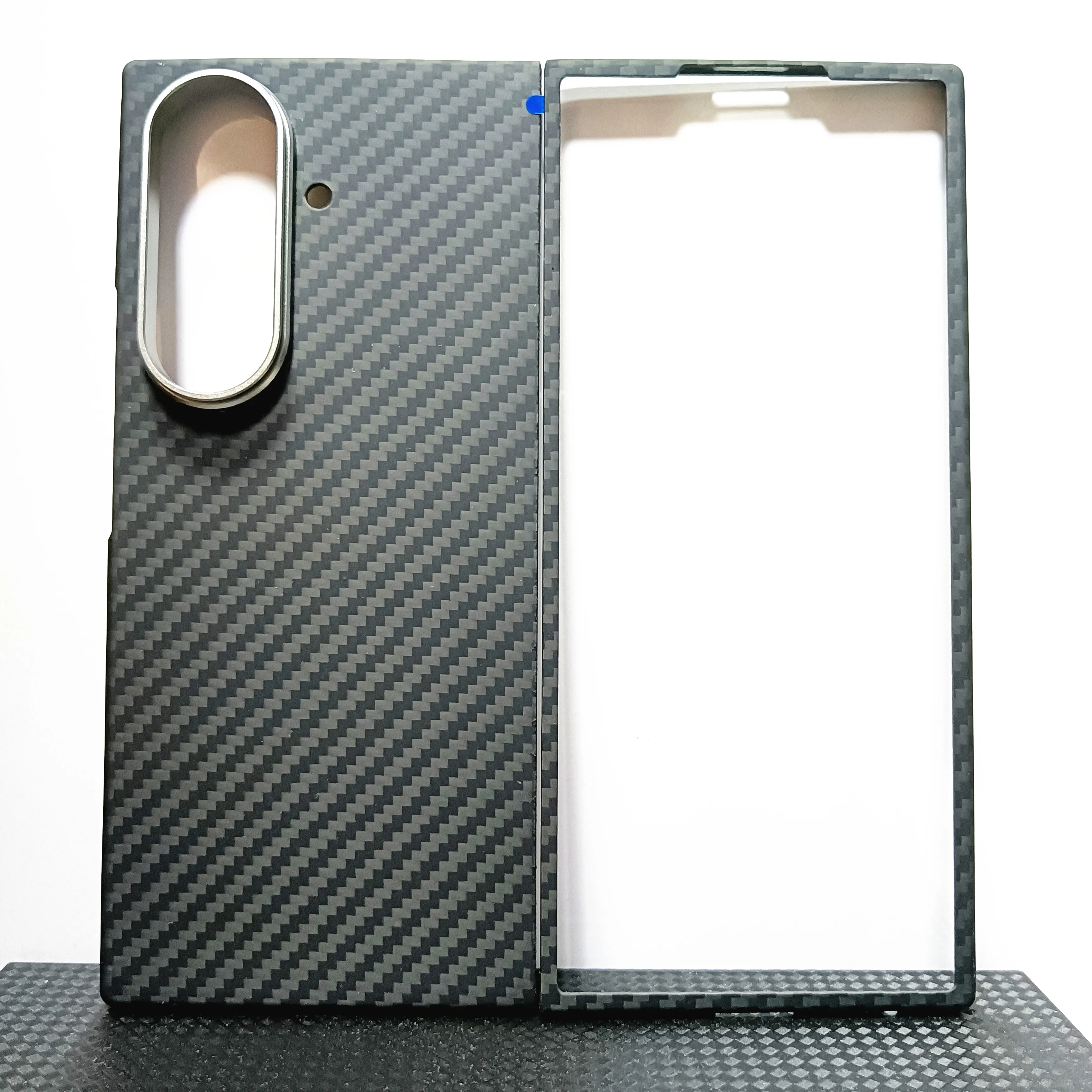 Genuine Aramid Carbon Fiber Slim Case For Samsung Galaxy Z Fold 7 Fold7 Matte Metal Camera Ring Ultra Thin Hard Armor Back Cover