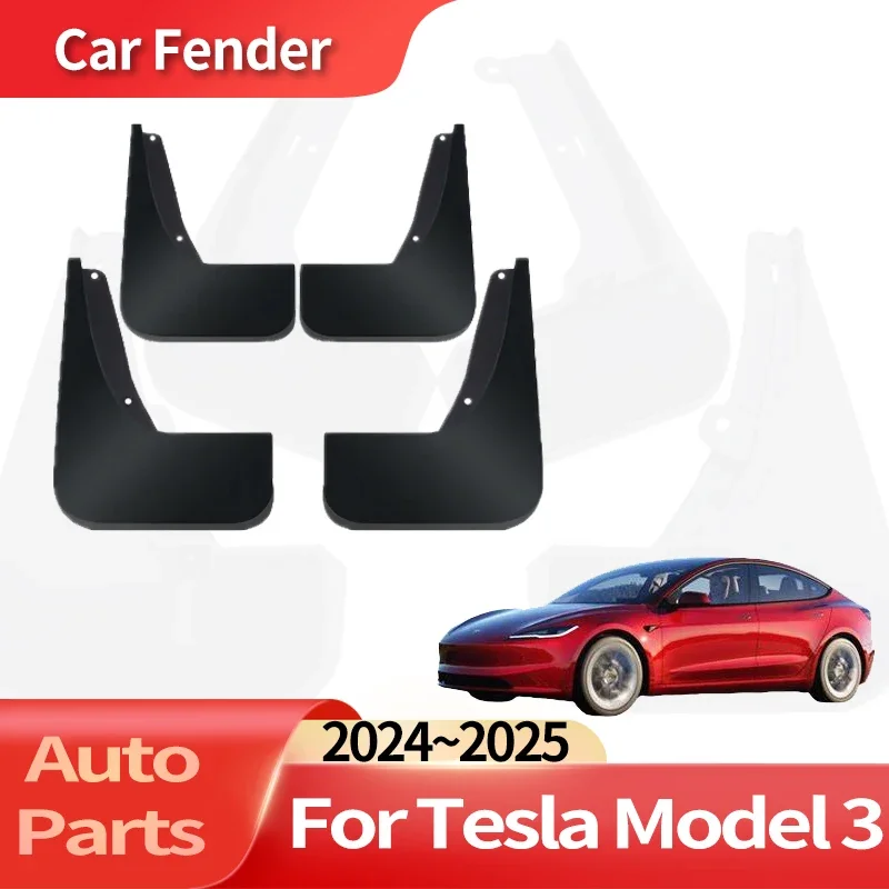 

Auto Parts For Tesla Model 3 2024 2025 Lining SUV Car Fender Anti-sand Splash Mud Guard Skin Punch-free Installation Car Tools