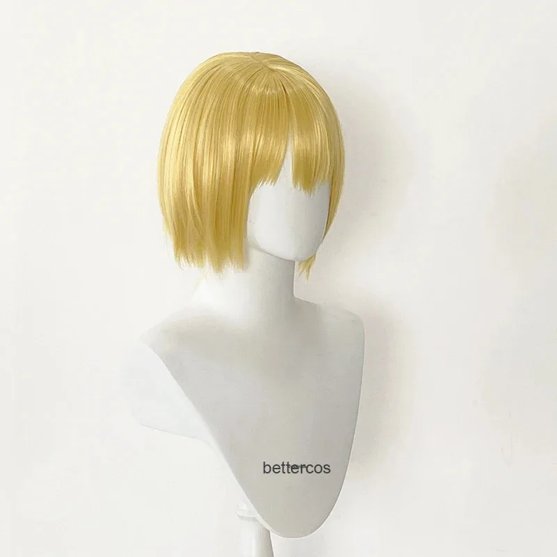 Anime HUNTER×HUNTER คอสเพลย์ Kurapika วิกผมสังเคราะห์ทนความร้อนผม Kurapika วิกผม + หมวกวิกผม + แหวนอุปกรณ์เสริม